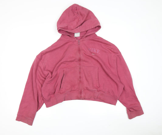 Nike Women's Red Full Zip Hoodie XL