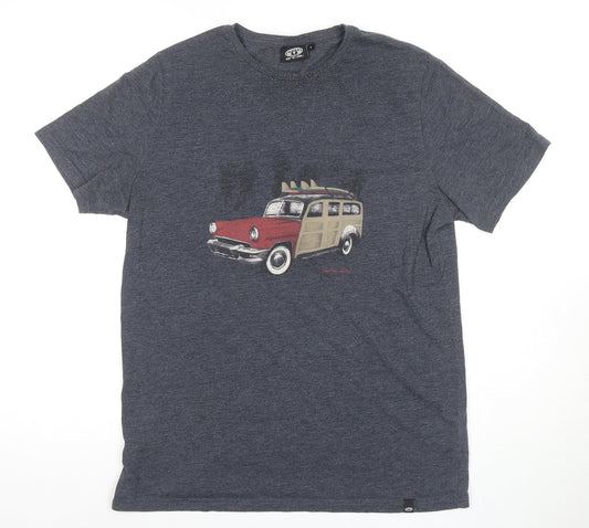 Animal Men's Small Grey Cars Graphic T-Shirt