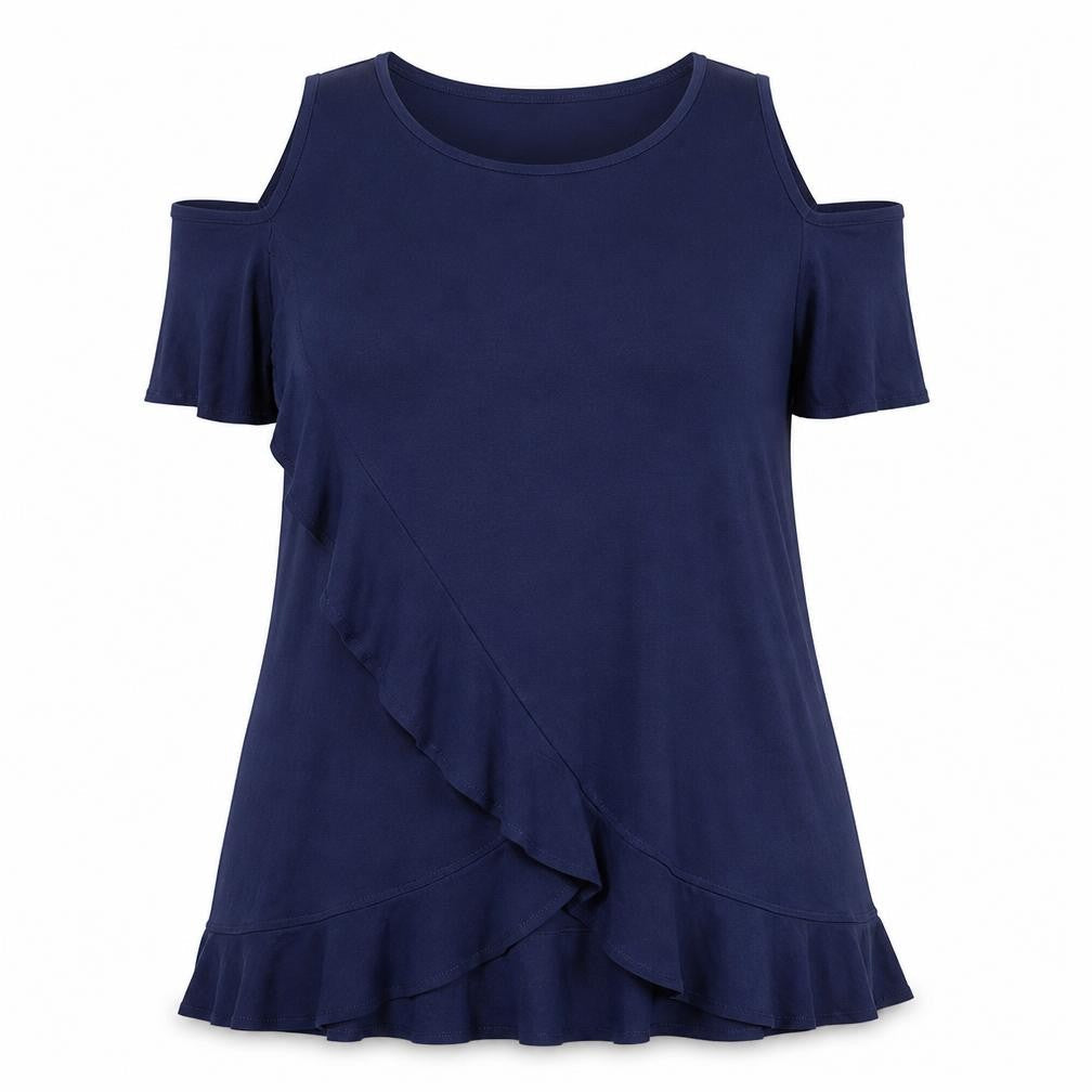 Next Women's Blue Blouse, Size 20, Ruffle Accent