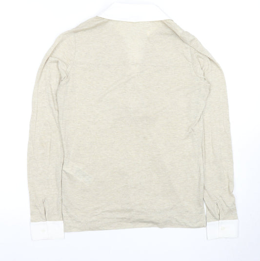 Reiss Women's Beige Long Sleeve Collared Blouse - S