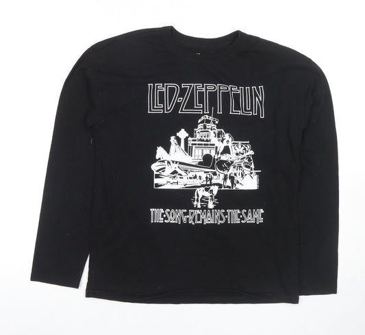 GAP Boys Black Long Sleeve Graphic T-Shirt Size L