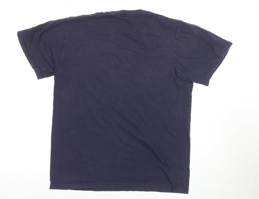 Hard Rock Blue Men's T-Shirt M Music Graphic Logo Print