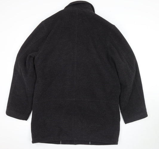 Carabou Men's Black Wool Overcoat S - Classic Style