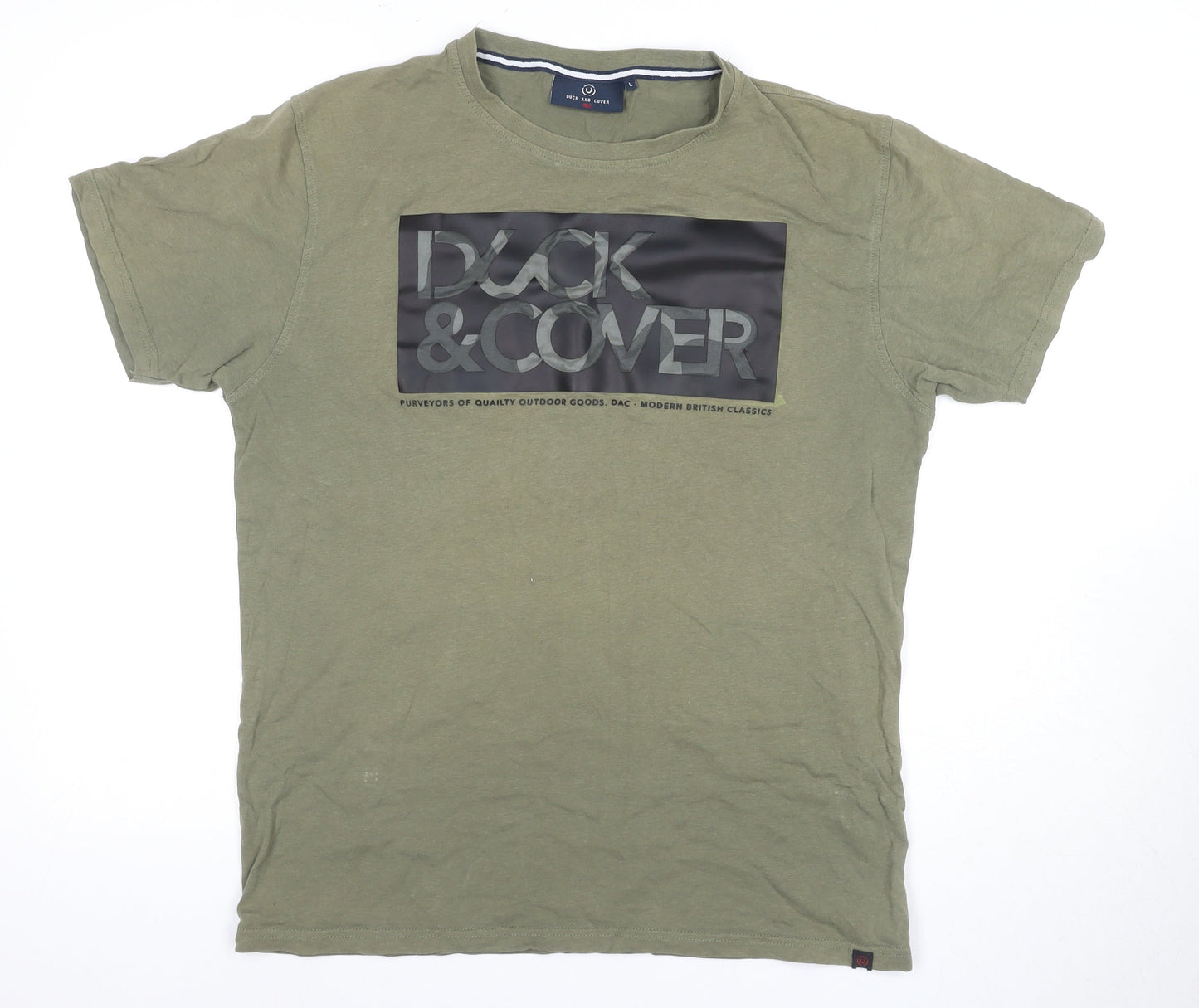 Duck And Cover Men’s Green Logo T-Shirt L