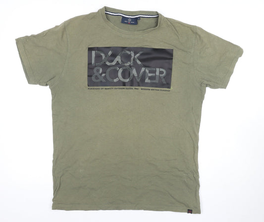 Duck And Cover Men’s Green Logo T-Shirt L