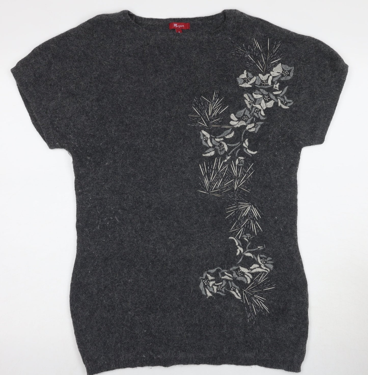 Morgan Womens Grey Lambswool Angora Pullover M
