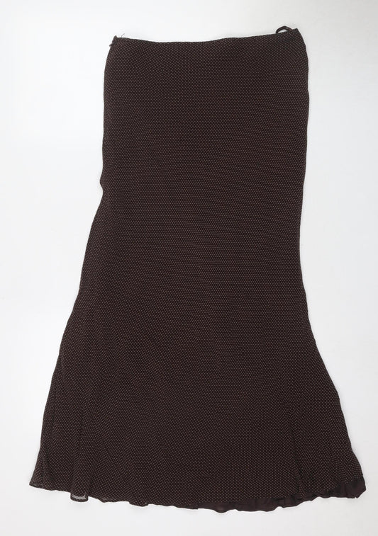 Moschino Women's Brown Asymmetric Long Silk Skirt