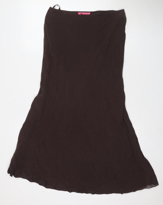 Moschino Women's Brown Asymmetric Long Silk Skirt