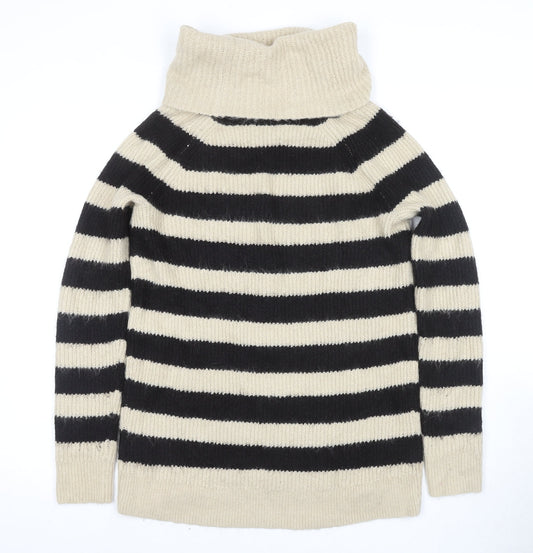 Hollister Women's Black Striped Pullover Jumper M