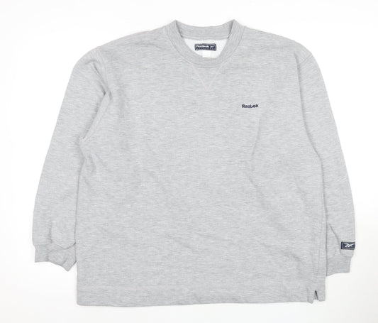 Reebok Women's Grey V-Neck Pullover Sweater, Size 12