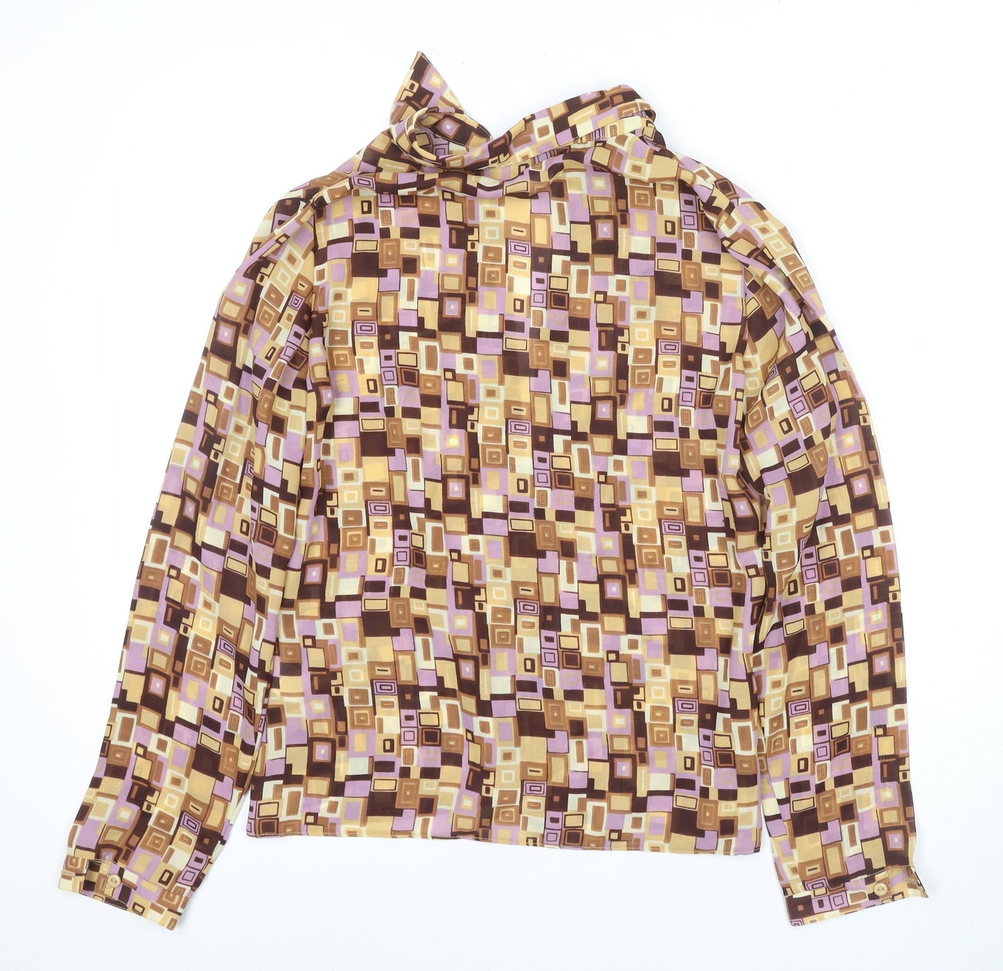 New Look Women’s Geometric Button-Up Shirt, Size 12, Multicoloured