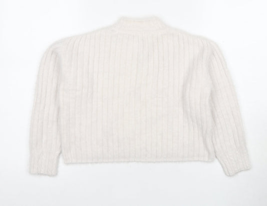 Next Girls Ivory Pullover Jumper, 7 Years, Soft Knit