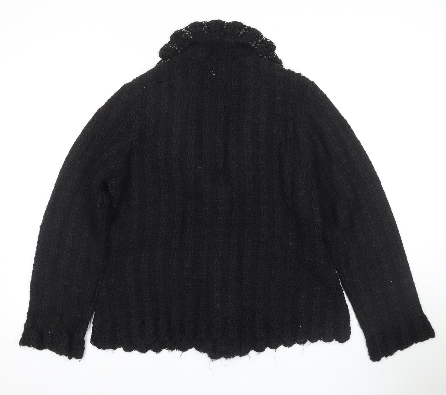 M&Co Women's Black Collared Cardigan - Size 10