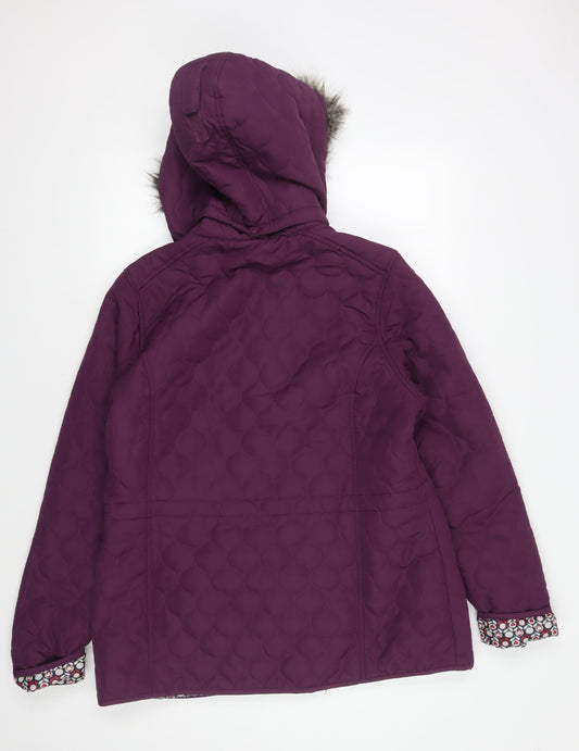 Trespass Women's Purple Hooded Puffer Jacket XL