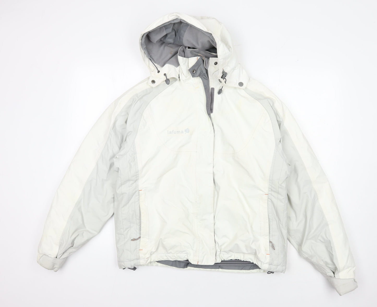 Lafuma Women's White Ski Jacket L Hooded Outdoor