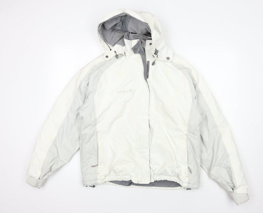 Lafuma Women's White Ski Jacket L Hooded Outdoor