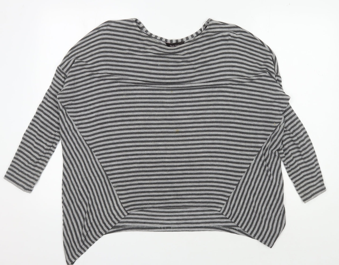 Phase Eight Women's Grey Striped Cotton Top Size 10