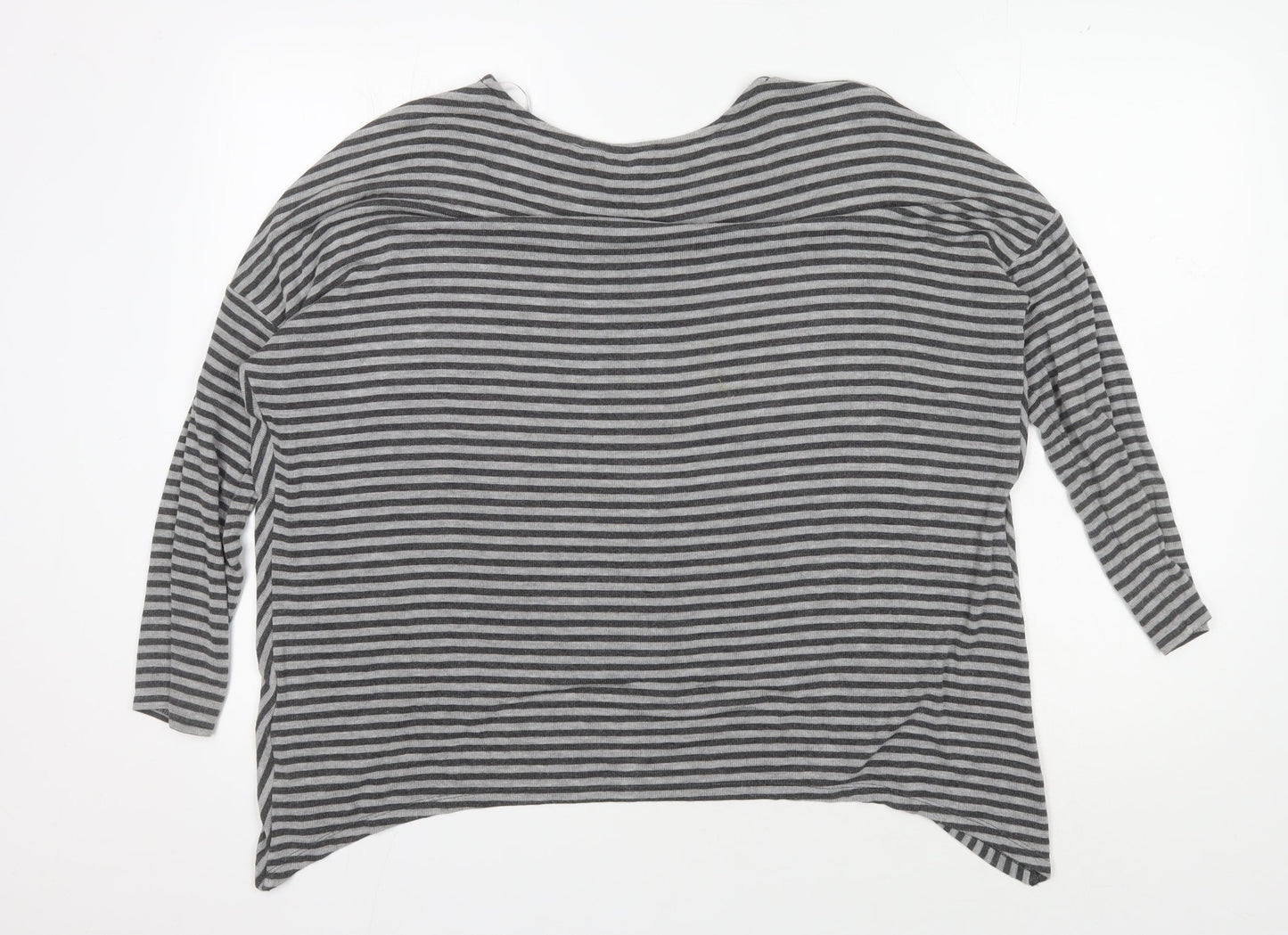 Phase Eight Women's Grey Striped Cotton Top Size 10