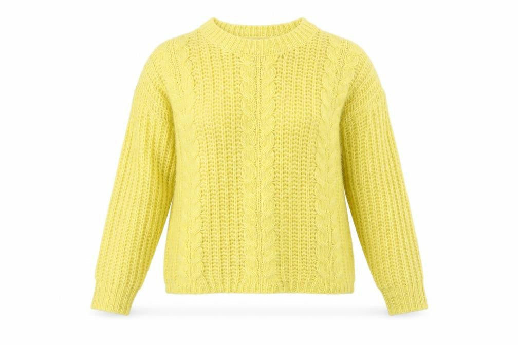 Jacqueline de Yong Women's Yellow Knit Pullover Jumper