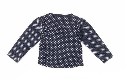 Mini Mode Girls Blue Polka Dot Long Sleeve T-Shirt 3-4 Years
