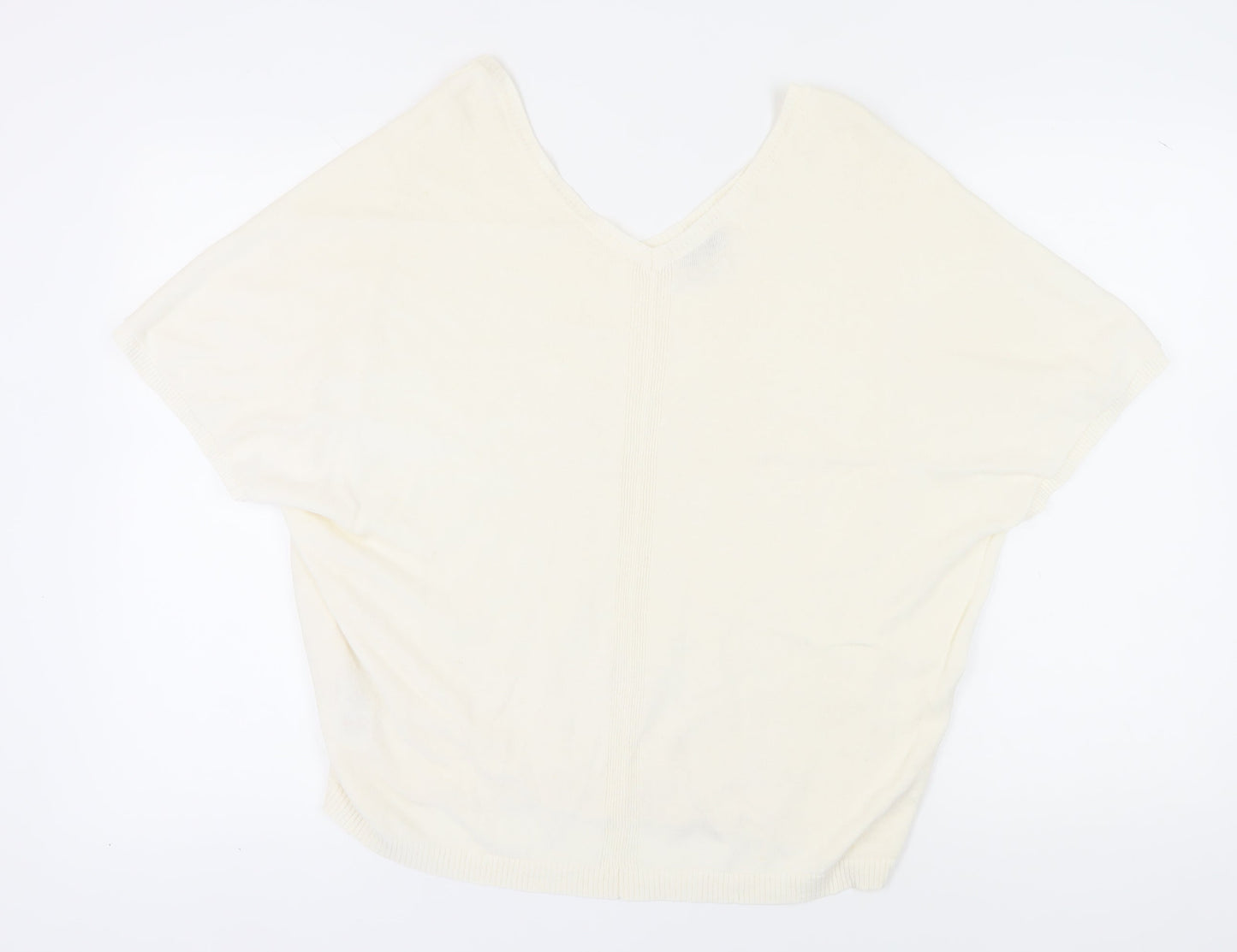 Hobbs Women's Ivory Linen Blend V-Neck Pullover, Size S