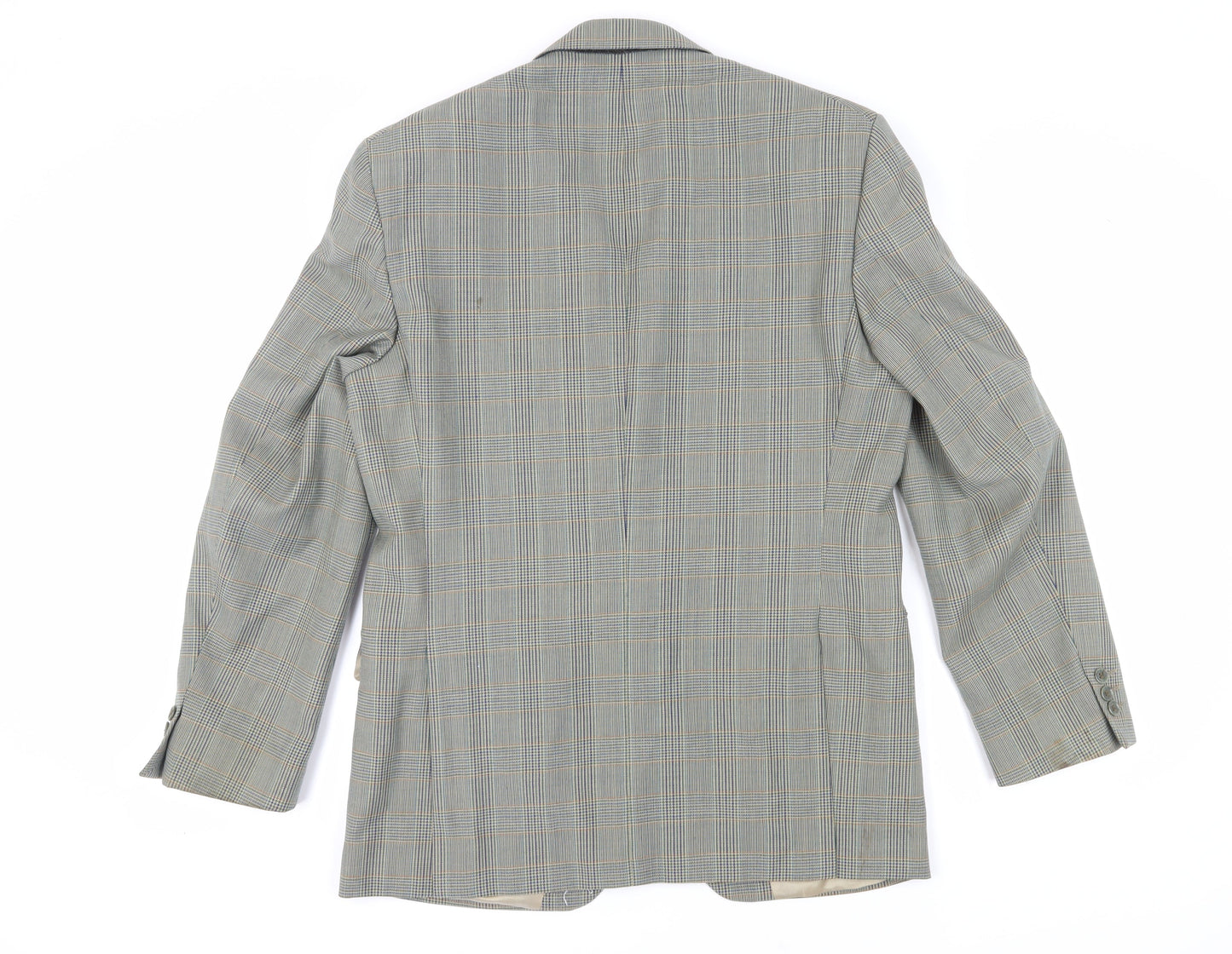 Claytons Men's Grey Check Blazer 40R, Notch Lapel