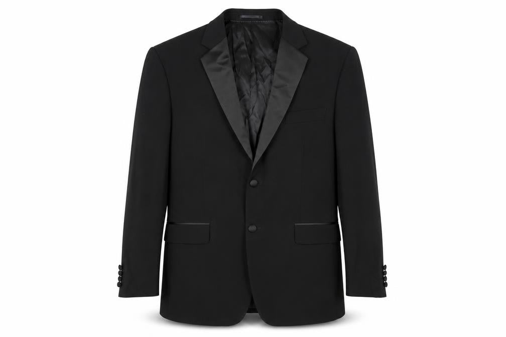 Mens 44 Chest Regular Moss Bros Black Two-Button Suit Jacket