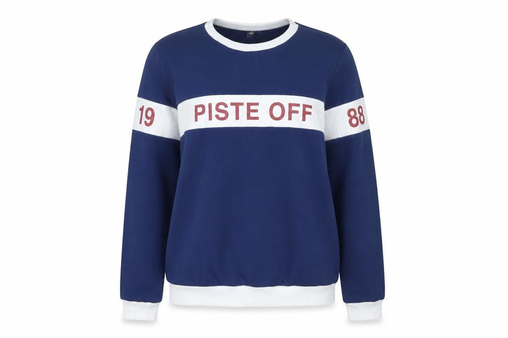 Front view of ASOS Blue Women's Sweatshirt, size 8, Pullover Casual