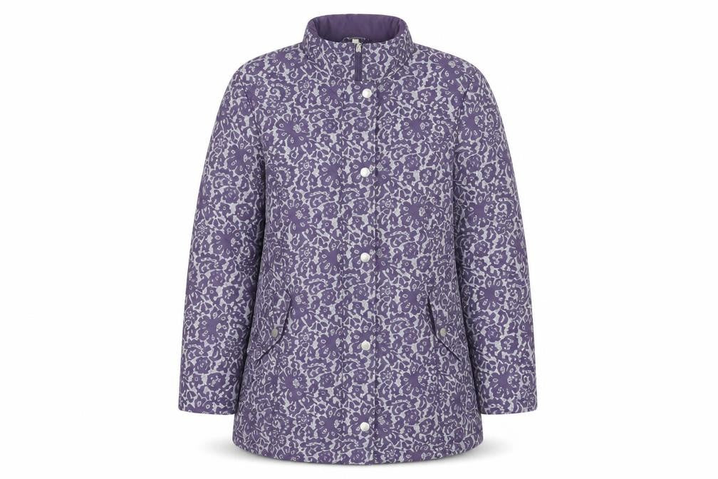 Anna Rose Women's Purple Floral Puffer Coat L
