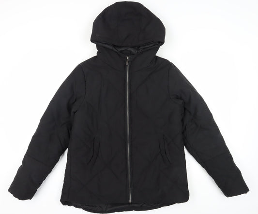 PrettyLittleThing Women's Black Puffer Jacket Size 8