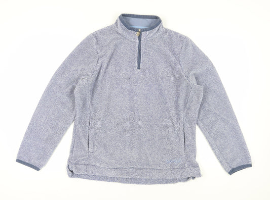 Weird Fish Women's Blue 1/4 Zip Sweatshirt Size 16
