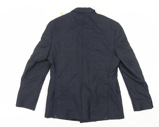 Marks & Spencer Men's Blue Check Blazer 40S