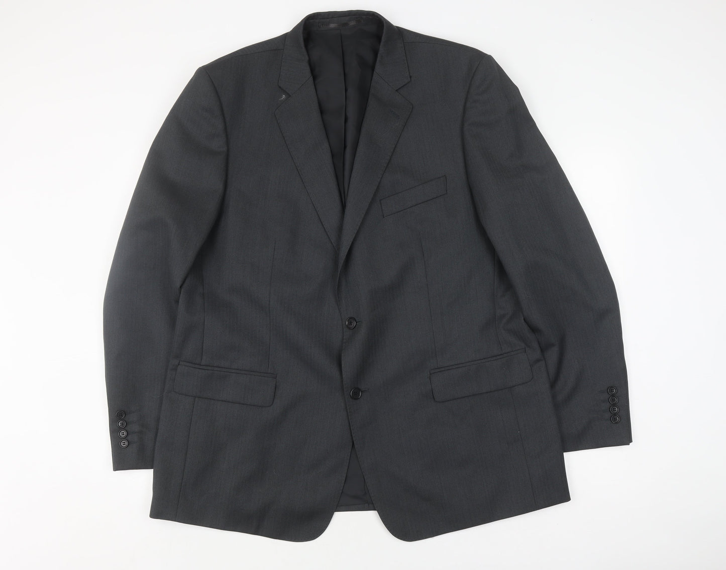 Magee Men's Grey Wool Suit Jacket, Size 46R, Formal Wear