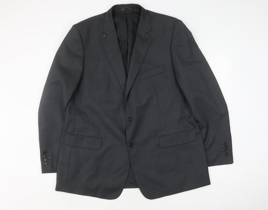 Magee Men's Grey Wool Suit Jacket, Size 46R, Formal Wear