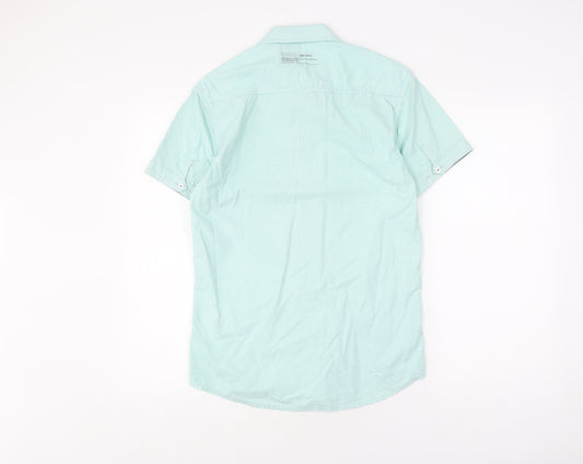 Jack & Jones Men's Blue Striped Casual Shirt Size S