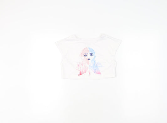 Disney Frozen II Cropped White T-Shirt for Girls 2-3 Years