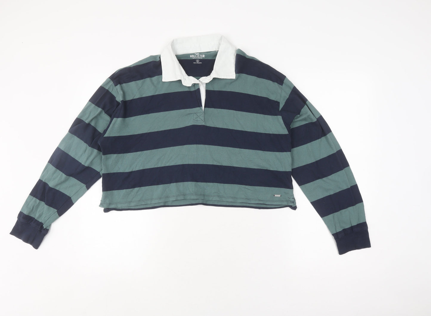 Hollister Women's Multicoloured Cropped Polo, Size S