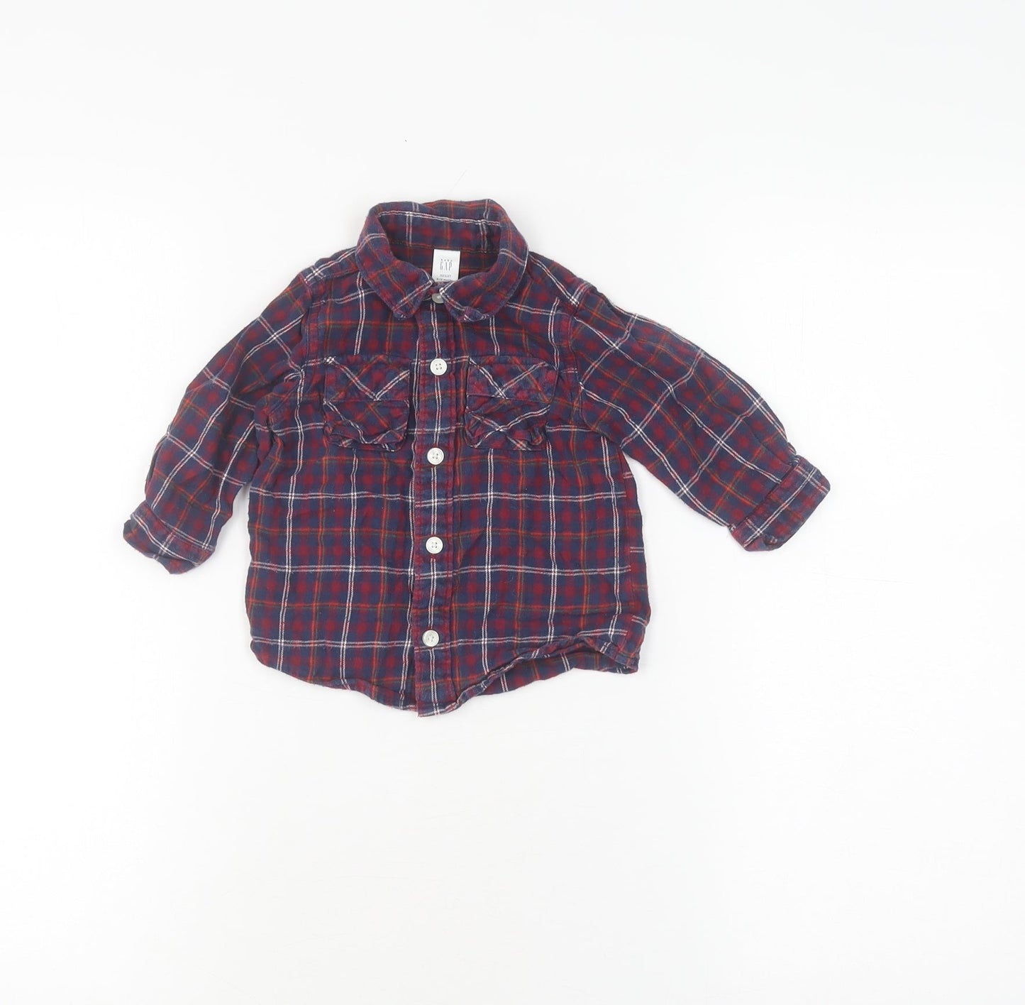 Gap Unisex Multicoloured Plaid Shirt Jacket 6-9 Months