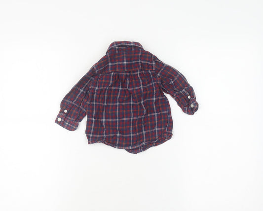 Gap Unisex Multicoloured Plaid Shirt Jacket 6-9 Months