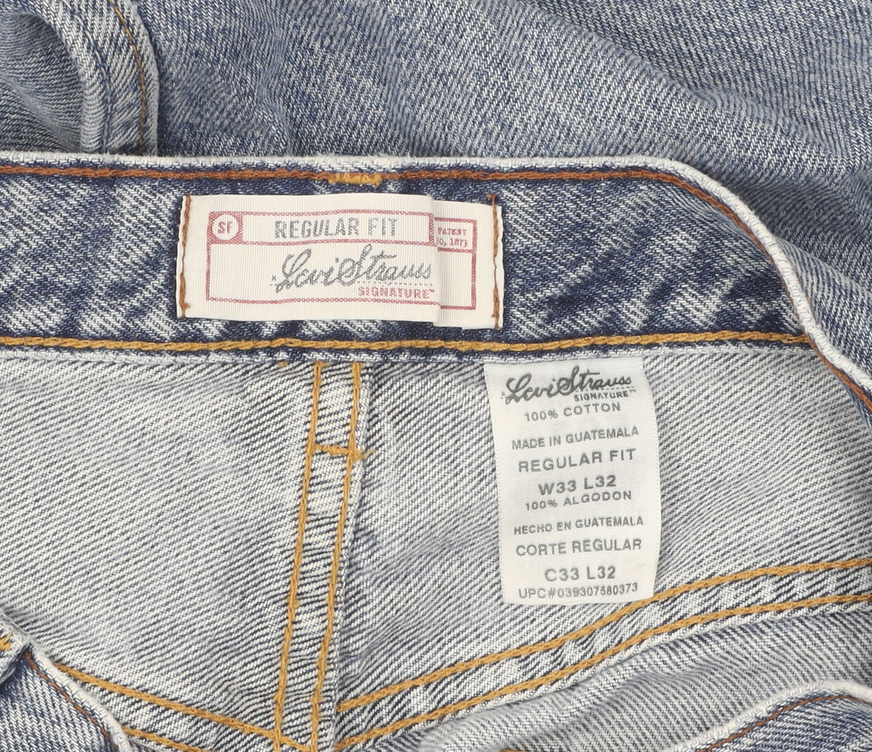 Levi Strauss Blue Denim Straight Jeans 33W 32L Regular Fit