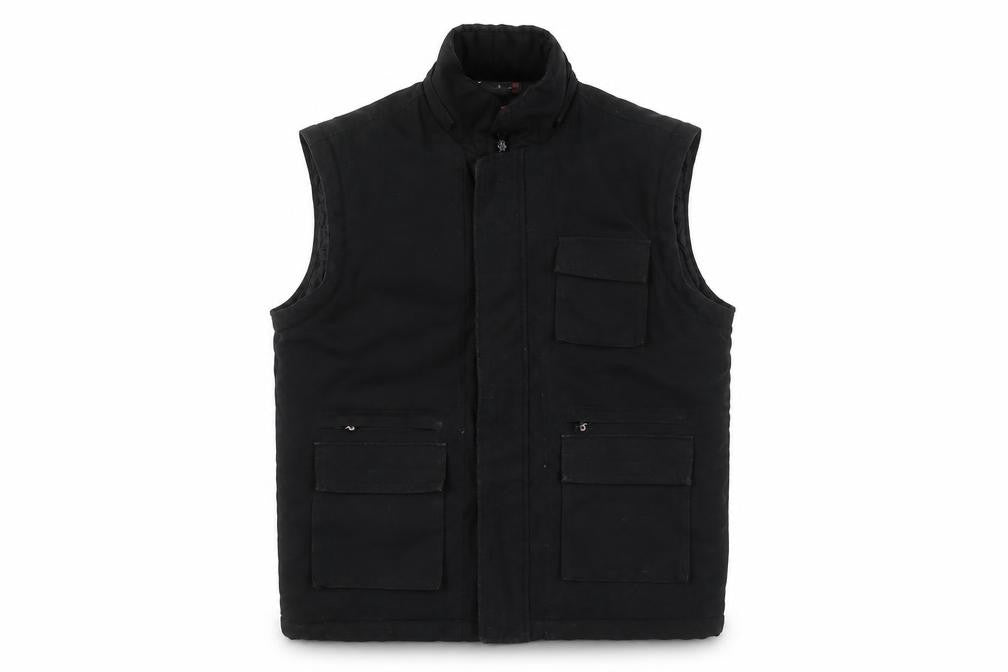Duke Jeans Mens Black Waistcoat Lined, Size L