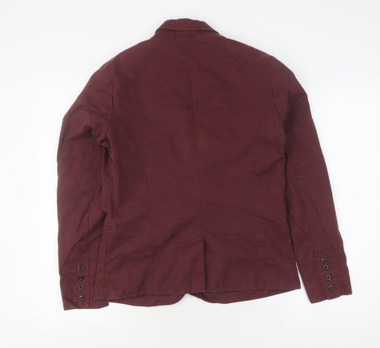 Gant Women Red Blazer M Regular Cotton Casual