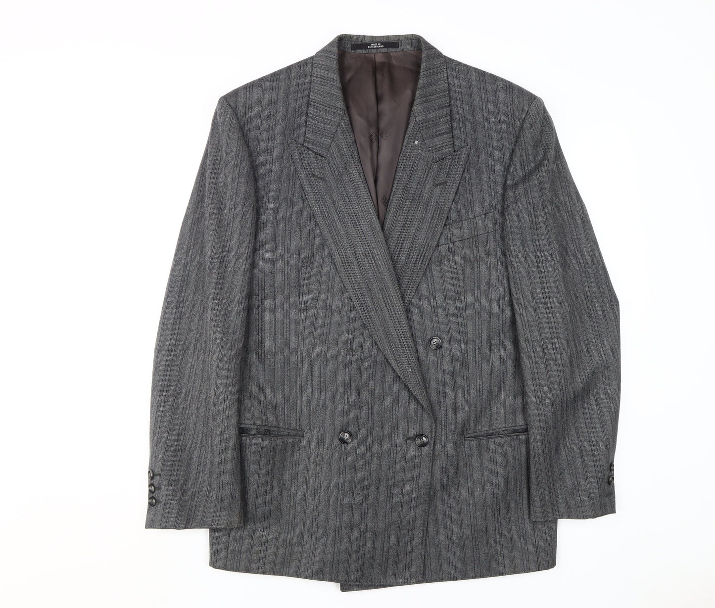 Givenchy Men's Grey Striped Blazer, Size 40, Classic Style