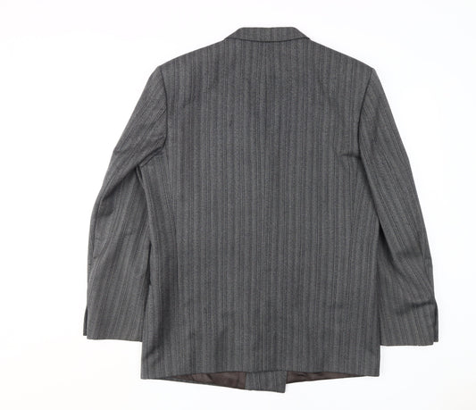 Givenchy Men's Grey Striped Blazer, Size 40, Classic Style