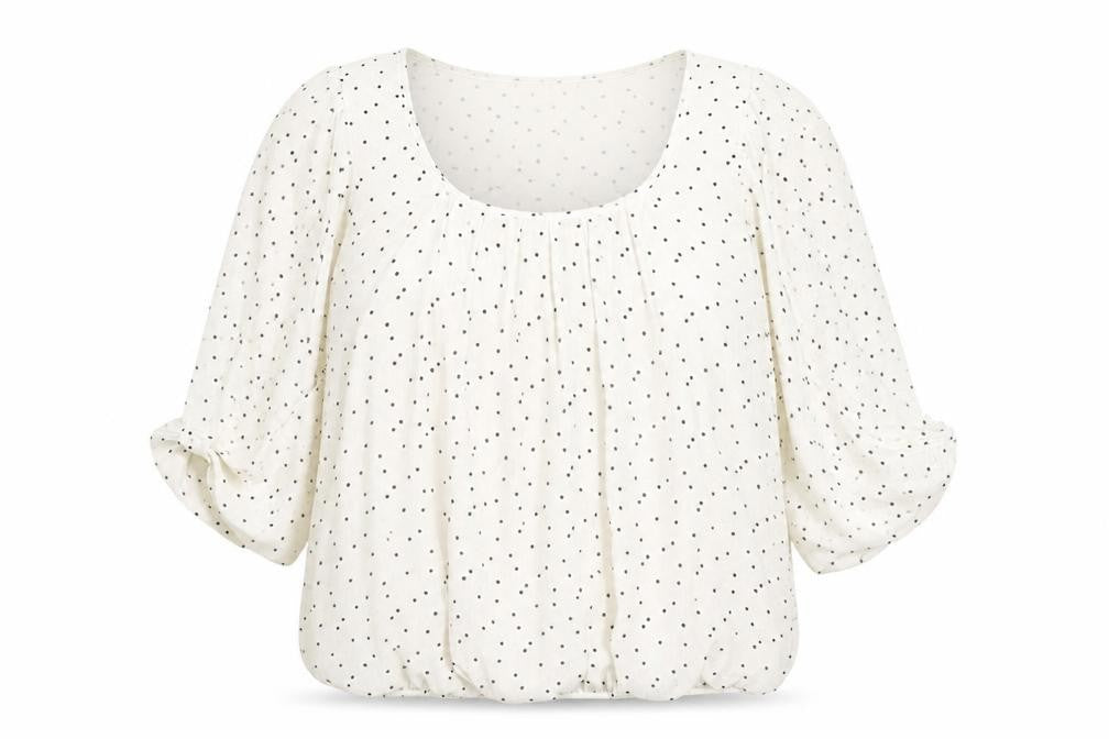 Wallis Women's Ivory Polka Dot Blouse, Size S, Casual