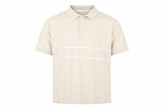 Easy Men's Beige L Polo Shirt Short Sleeve Cotton