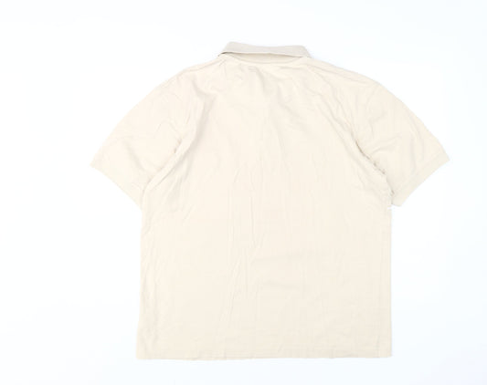 Easy Men's Beige L Polo Shirt Short Sleeve Cotton