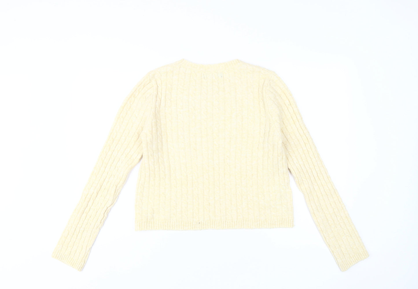 MNG Women's Beige Cable Knit Pullover Size S
