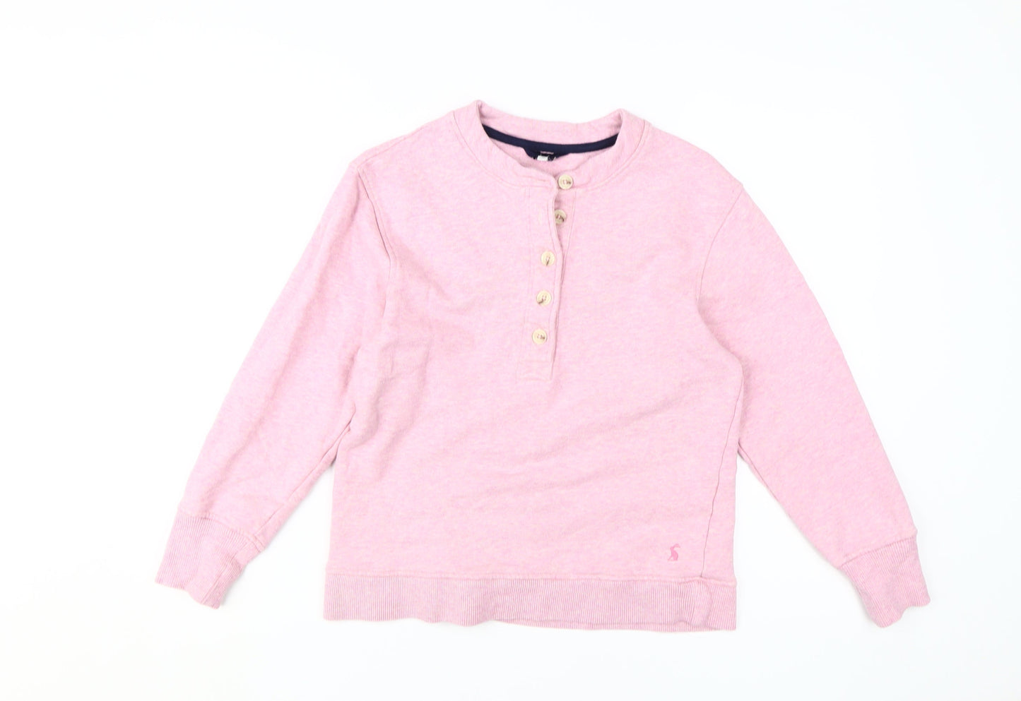 Joules Women's Pink Cotton Henley Sweatshirt UK 8