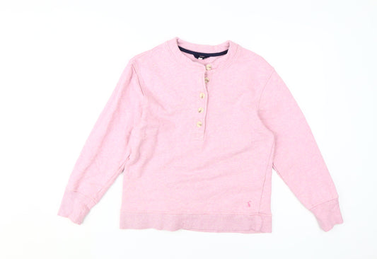 Joules Women's Pink Cotton Henley Sweatshirt UK 8